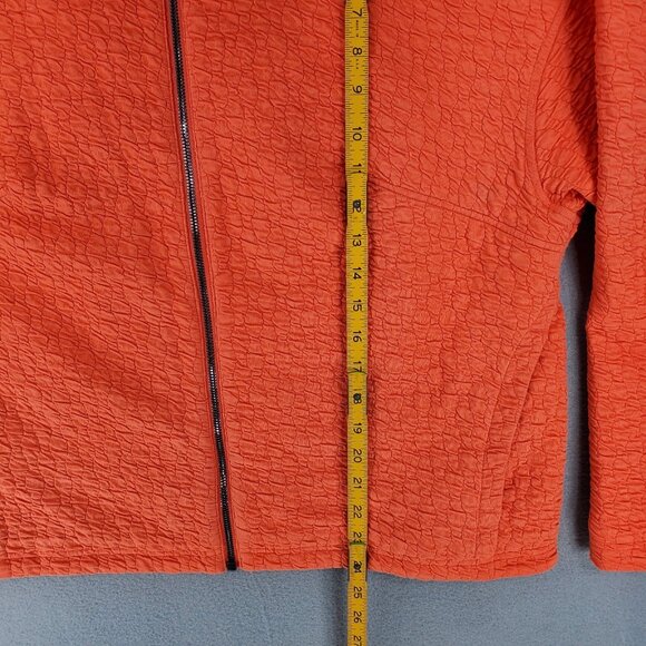 Lululemon sz 8 Rippled Full Zip Jacket Autumn Red Orange Coral turtleneck $148 - Picture 5 of 5